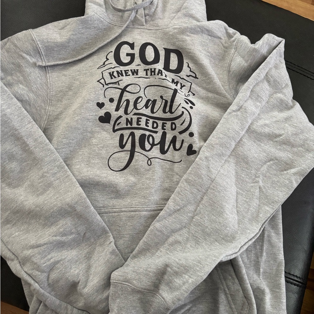 New! Gray Hoodie with Inspirational Quote